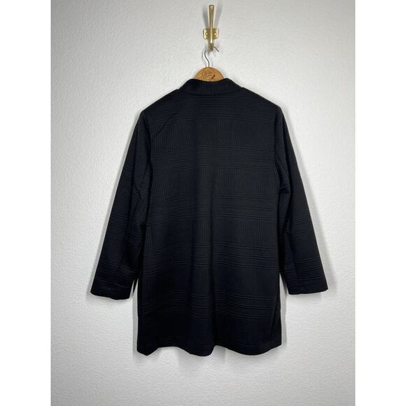 Chicos Black Textured Open Jacket Size 2 US 12/14 - Picture 5 of 5